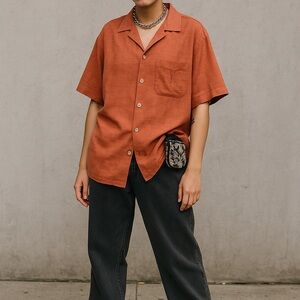 Yves Saint Laurent Rust Casual Button Down Shirt